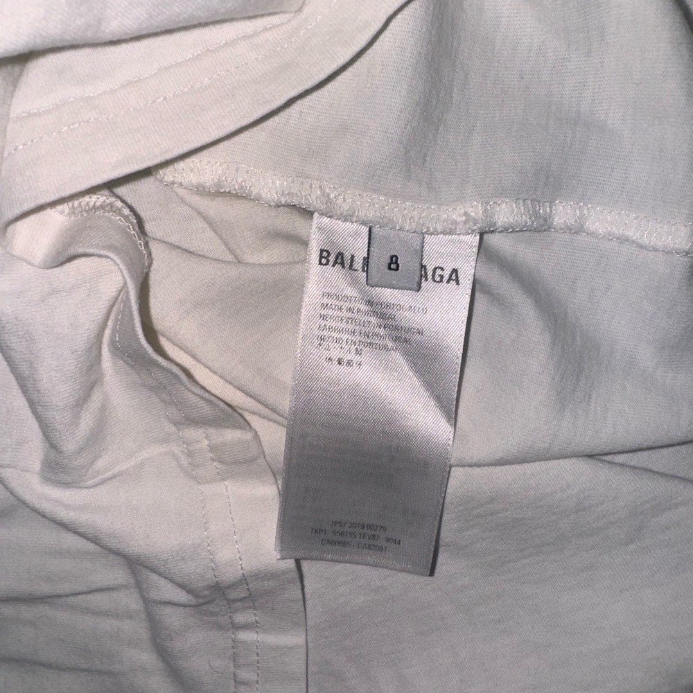 Balenciaga Laurier Rainbow Logo T-Shirt In White Cotton - Picture 3 of 3